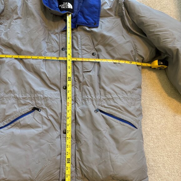 North Face Insulated Nylon Winter Coat Men's Size XL Gray & Blue - Picture 3 of 8